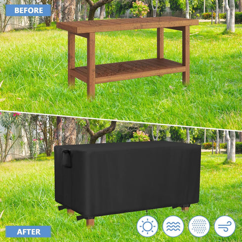 36" 36inch Black-36"L 14" 18" Outdoor Bench Cover for AquaTeak Spa Teak Shower Bench, Waterproof Teak Bench Cover