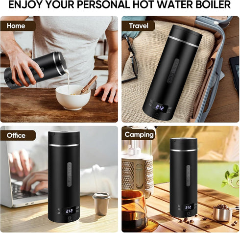 Zlylefun 450ML, 316 4 Presets Travel Electric Kettle Portable Small Hot Water Boiling Tea Coffee Warmer Heater