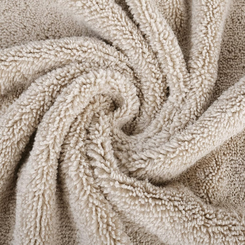 60 30 Set, 6 POLYTE Oversize, x in., Quick Dry Lint Free Microfiber Bath Towel Piece (Beige)