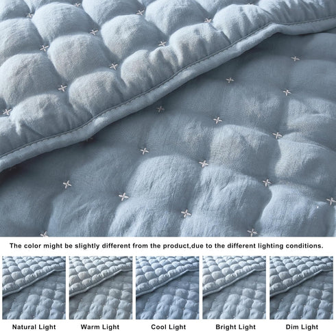 WDCOZY Sets 2 68x90 inches, Twin Quit Size Bedding with Pillow Sham, Lightweight Soft Bedspread Coverlet, Quilted