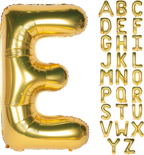 Letter Balloons, 40 Inch Giant Jumbo Helium Foil Mylar, Party Decorations, Gold E