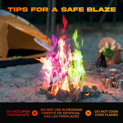 Fire Color Changing Packets for Fire Pit (10 Pack) - Perfect for Campfire, Bonfire, Fire Pits & Outdoor Fireplaces -