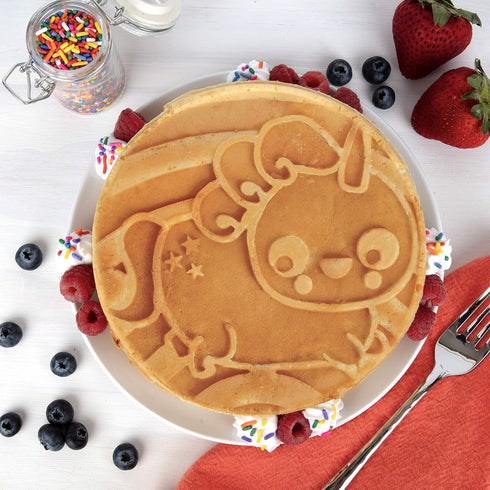 Narwhal Electric Waffle Maker - Removable Unicorn Plate, Non-Stick Waffler, Adjustable Temp, Makes 8" Waffles