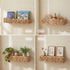 2 Pack 15.8 Nursery Book Shelves, Scalloped Water Hyacinth Book Shelf for Kids Rooms, Handwoven Floating Book Shelves