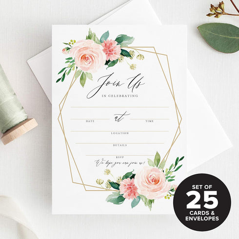 Bliss Collections Join Us Invitations with Envelopes, Bridal Shower, Baby Shower, Birthday, 25 Pack