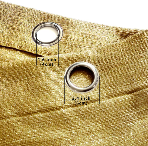 KOUFALL 96 Inches Long Gold Curtains for Dining Room Windows, Sheer Shimmer Retro Art Deco Living Room & Bedroom