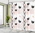 Ambesonne Modern Shower Curtain, Cat Faces Dotted Whiskers Kittens Theme, 69" W x 70" L, Dark Coral Black Peach