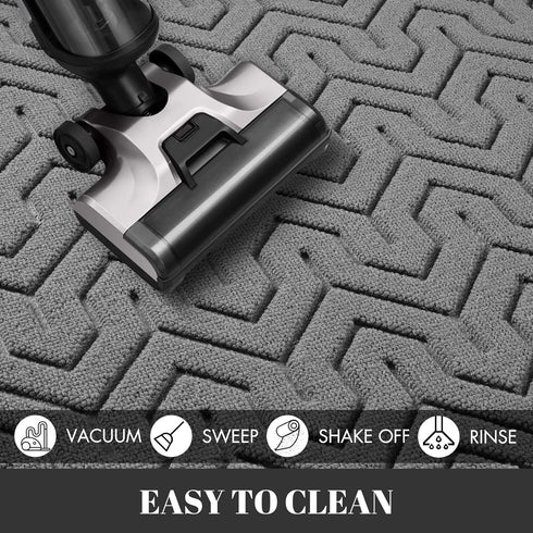 Yimobra Sturdy Door Mat, All-Season Non-Slip Outdoor Indoor Mat, Easy to Clean, 29.5 x 17 Inch, Grey