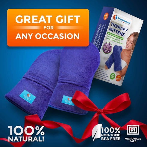Microwave Safe Therapy Mittens with Flax Seeds for Moist Heat Therapy Relief for Hands, Stiff Joints, Inflammation