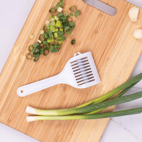 HIC Gourmet Rolling Fresh Herb Mincer, 9-Stainless Steel Blades, White