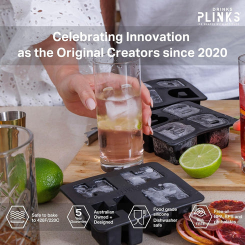 DRINKSPLINKS Ice Cube Tray Letter H Premium Silicone Mold Freezer Tray & Oven-Safe Meal Prep Container | Ice For Cocktails & Water Bottles | Meal Prep, Save Ingredients, Baby Food | Bartender Ice