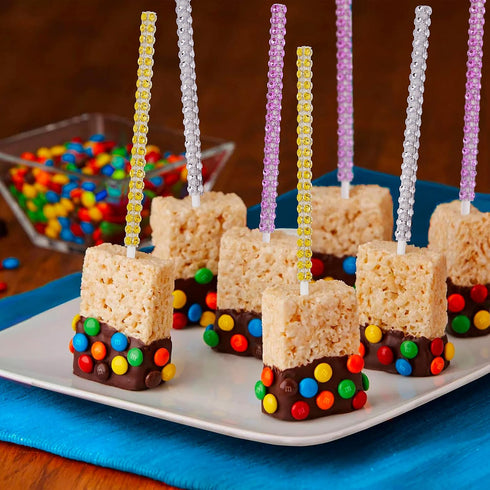 25 PCS Bling Cake Pop Paper Sticks - Glitter Rhinestone Lollipop Treat Sticks for Dessert Table Party
