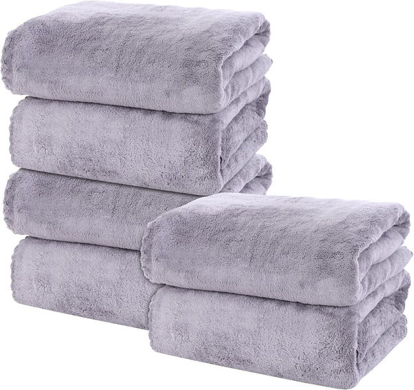 MOONQUEEN 6 Pack Premium Bath Towel Set - Quick Drying - Microfiber