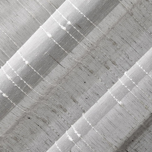 Clean Window Textured Slub Stripe Anti-Dust Allergy/Pet Friendly Sheer Curtain Panel, Gray, 52" W x 63" L