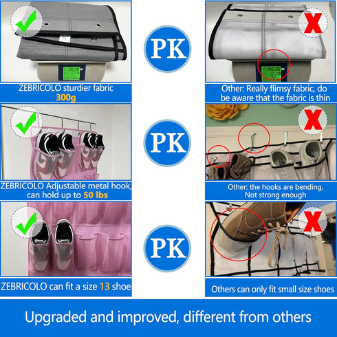 organizer,2025 upgraded,35 13 over the door shoe Huge pockets,over door shoe organizer,Store size shoes,shoe