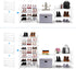 Simple Trending 4-Tier Stackable Shoe Rack - Expandable & Adjustable Shoe Organizer Storage Shelf, Wire Grid, White
