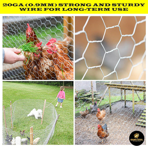 12 150 1 20GA (12 150 1) Chicken Wire in x FT x Mesh x | Poultry Wire Netting | Hot Dipped Galvanized | Chicken Coop