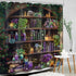 72Wx84H 12 Pack Extra Long Gothic Skull Shower Curtain Black Spooky Witchy Bookshelf Wizard Vintage Succulent Unique