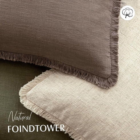 Cozy 2424 Inch,1PC,Light Foindtower Decorative Linen Fringe Throw Pillow Covers Boho Farmhouse Cushion Cover