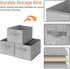 GRANNY SAYS Storage Baskets for Shelves, Fabric Storage Bins, Collapsible Boxes, Gray, Large, 3-Pack