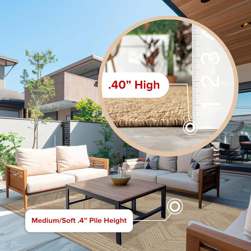 nuLOOM 2' x 3' Outdoor Tribal Geometric Area Rug, Light Brown, Stain Resistant, Weather Resistant, High Traffic