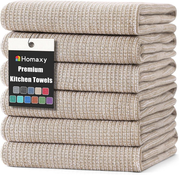 Homaxy Premium Kitchen Towels(18x 28, 6 Pack), Large Cotton Kitchen Hand Towels,