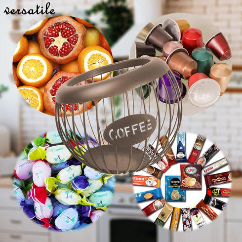 Large Capacity K Cup Holder, Coffee Pod Organizer for Counter, Metal Storage for Coffee Station (Brown)