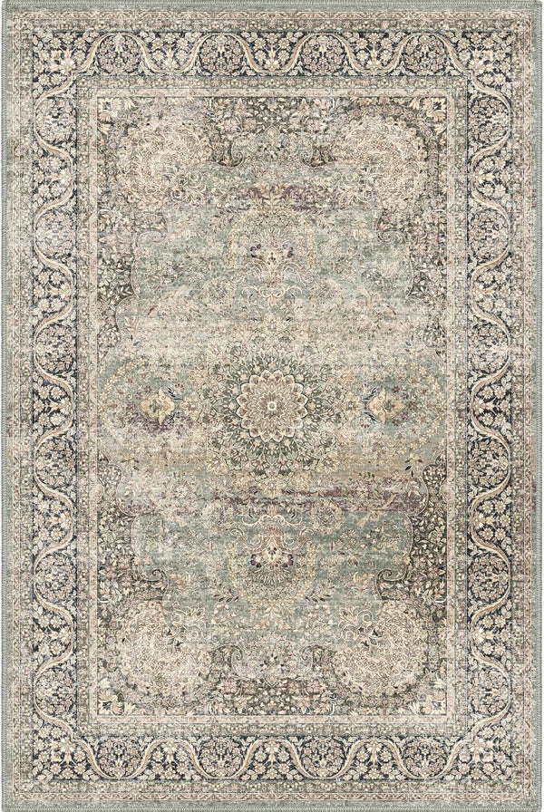 Area Rug 2x3 Distressed Small Entryway Vintage Doormat Faux Wool Non-Slip Washable Low-Pile Carpet for Indoor