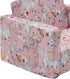 2-in-1 Ulax furniture Kids Convertible Sofas Children Flip-Out Sofa - to Lounge Chair (Pink Unicorn)