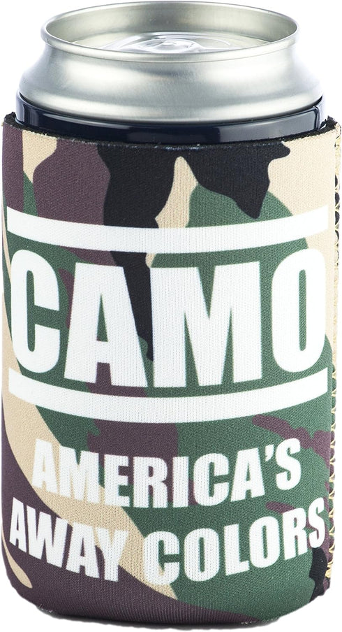 Funny Guy Mugs Camo Collapsible Neoprene Can Coolie - America's Away Colors Drink Cooler