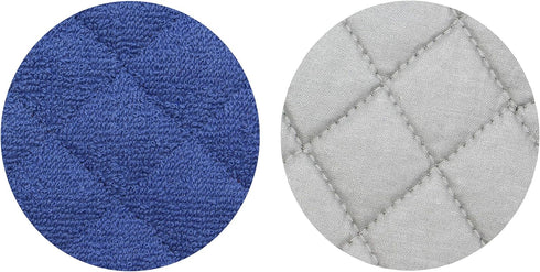 Cotton Pot Holders, Machine Washable Heat Resistant Everyday Kitchen Basic Terry Pot Holder Set of 4 (Dark Blue)
