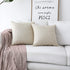 Home Brilliant Linen Pillow Covers 18x18 Set of 2 Decorative Beige Throw Pillows Cover for Couch