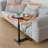 360 TV Tray Table for Small Spaces with Swivel Tabletop & Height Adjustable,C Shaped Sofa Arm End Side Table, Bed Tray