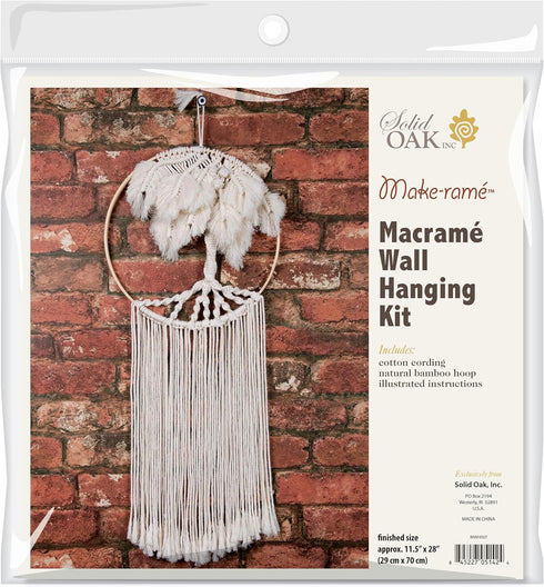 Solid Oak Macrame Wall Hanging Tree Decor