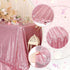 PartyDelight Sequin Tablecloth Fuchsia Pink Sparkly Table Cloth Overlay Square 50"x50"
