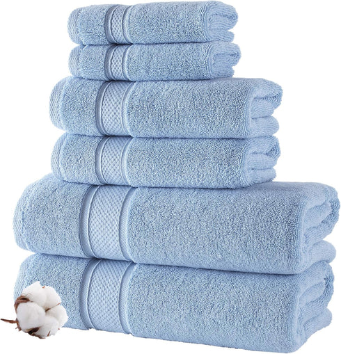 NOVA Luxury Linen - Hotel Quality Turkish Towel Set for Bathroom (6