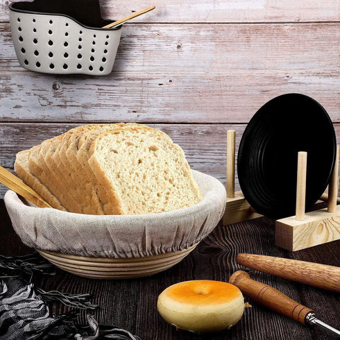 6 Packs Round Bread Proofing Basket Cloth Liner Rattan Baking Dough Basket Cover Natural Rattan Banneton (10 Inch)