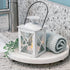 Kate Aspen Vintage Tea Light Candle Holders - Luminous Metal Mini Lantern, Distressed White