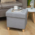 15"x12.6"x15.4 CAROLMADE Folding Storage Ottoman Cube Linen Footstool with Wood Legs Ottoman Footrest for Living Room