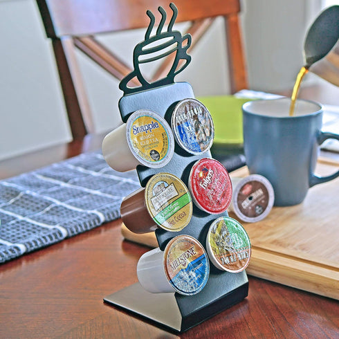 Coffee Pod Holder for Small Spaces – 6 Slot K-Cup Holder, Compact Metal Stand for Pods & Coffee Accessories