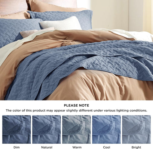 Set, Set 1 (68" 86") Bedsure Quilts Twin Size - Lightweight Bedspreads Twin Size with Basket Weave Pattern, Soft Quilt