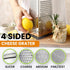 4 Spring Chef Professional Large Parmesan Cheese Grater, Stainless Steel Metal Box Grater with Handle, Sided Handheld