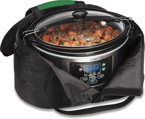 Hamilton Beach Portable Slow Cooker Travel Bag, Insulated Carrier Case for 4-8 Quart Crock, Black (33002)