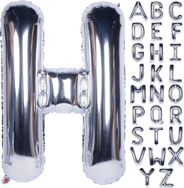 Letter Balloons 40 Inch Giant Jumbo Helium Foil Mylar for Party Decorations, Silver H