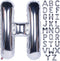 Letter Balloons 40 Inch Giant Jumbo Helium Foil Mylar for Party Decorations, Silver H