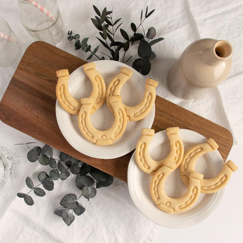 Set of 2 Jockey Cookie Cutters, Designs: Jockey and Horse Shoe, 2 Pieces - Bakerlogy