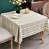 52x52 inch NEWISHER Rustic Farmhouse Embroidered Square Tablecloth Jacquard Striped Table Cloth Linen Texture Washable