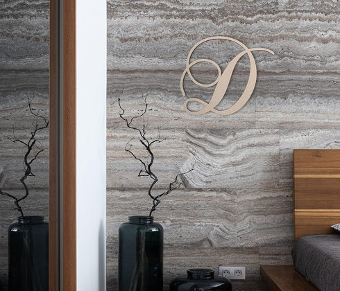 Jess and Jessica Cursive Wooden Letter D for Front Door, Above Crib, Nursery Decor