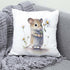 Cute Mouse and Flower Throw Pillow Cover, 18x18 Inch Sweet Floral Mice Cushion Case for Home Room Decor