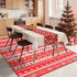 GREFFY 5x7 Soft Area Rugs for Living Room, Vintage Washable Snowflake Print Carpet, Non Slip Low Pile Soft Modern Red